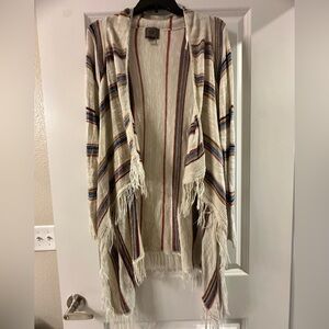Striped Fringe Cardigan